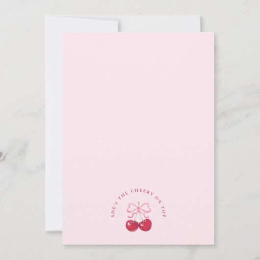 さくらんぼオントップアーチベビーシャワー 招待状 (裏面)
