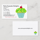 さくらんぼオントップイエローグリーンフロストバニラカップケーキ 名刺 (正面/裏面)