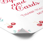 さくらんぼオントップウォーターカラーピンクボウギフトとカード ポスター (角)