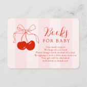 さくらんぼオントップガールベビーシャワーブズベビー エンクロージャーカード (正面)