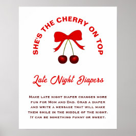 さくらんぼオントップガールベビーシャワー深夜おむつ ポスター