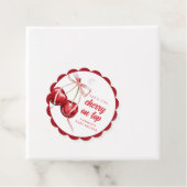 さくらんぼオントップガールベビーシャワー フェイバータグ (インサイチュ)