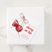 さくらんぼオントップガールベビーシャワー フェイバータグ (インサイチュ)