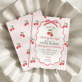 さくらんぼオントップガール1st誕生日招待状 招待状