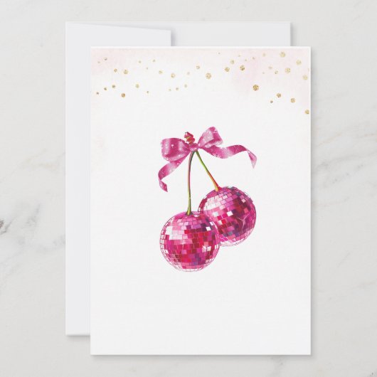 さくらんぼオントップグリッターブライダルシャワー 招待状 (裏面)