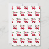 さくらんぼオントップコケットピンクボウガールベビーシャワー 招待状 (裏面)