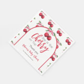 さくらんぼオントップコケットピンクボウベビーシャワー スタンダードランチョンナプキン (角)