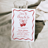 さくらんぼオントップコケットブライダルシャワー招待 招待状