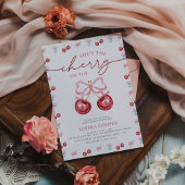 さくらんぼオントップコケットベビーガールシャワー 招待状