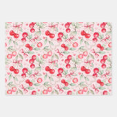さくらんぼオントップコケットベビーシャワーラッピング紙 ラッピングペーパーシート (正面)
