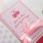 さくらんぼオントップコケットベビーシャワー 招待状