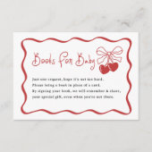 さくらんぼオントップコケットベビー用ベビーシャワーブック エンクロージャーカード (正面)