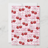 さくらんぼオントップコケットボウピンクガール誕生日 招待状 (裏面)