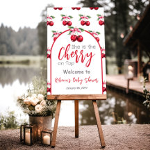さくらんぼオントップコケットボウベビーシャワーウェルカム