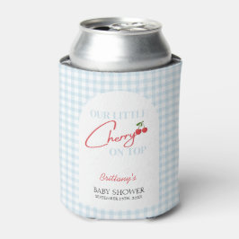 さくらんぼオントップジンガム市松模様に赤ちゃんシャワー 缶クーラー