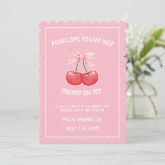 さくらんぼオントップスウィートボウバチェロレッテ招待状 招待状 (スタンド正面)