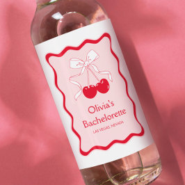 さくらんぼオントップバチェロレッテミニシャンパン ワインラベル