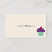 さくらんぼオントップパープルつや消しバニラカップケーキ 名刺 (裏面)