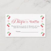 さくらんぼオントップピンクボウおむつラッフルチケット エンクロージャーカード (正面)