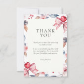 さくらんぼオントップピンクボウコケットベビーシャワー サンキューカード (正面)