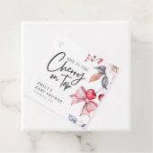 さくらんぼオントップピンクボウコケットベビーシャワー フェイバータグ (インサイチュ)