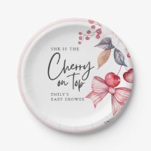 さくらんぼオントップピンクボウコケットベビーシャワー