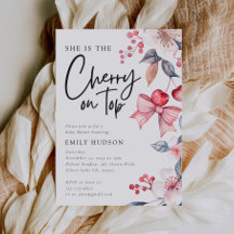 さくらんぼオントップピンクボウコケットベビーシャワー