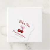 さくらんぼオントップピンクボウブライダルシャワーありがとう フェイバータグ (インサイチュ)