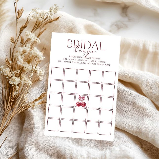 さくらんぼオントップピンクボウブライダルシャワービンゴゲーム (クリエイターアップロード済み)