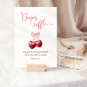 さくらんぼオントップピンクボウベイビーシャワーおむつラッフル ポスター