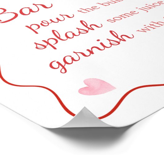 さくらんぼオントップピンクボウベイビーシャワーママモサバー ポスター (角)