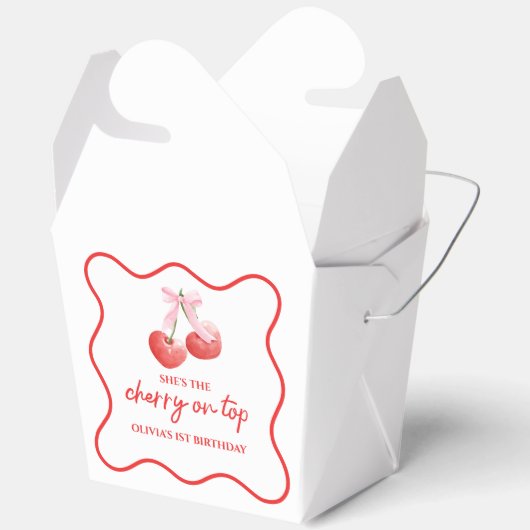 さくらんぼオントップピンクボウ名門私立校風の誕生日 フェイバーボックス (見開き)