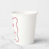 さくらんぼオントップピンクボウ名門私立校風の誕生日 紙コップ (左)