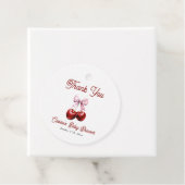 さくらんぼオントップピンクボウ赤ちゃんシャワーありがとう フェイバータグ (インサイチュ)