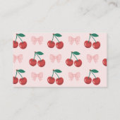 さくらんぼオントップピンクボウ赤ちゃんシャワーおむつラッフル エンクロージャーカード (裏面)