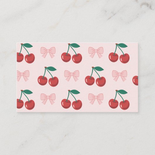 さくらんぼオントップピンクボウ赤ちゃんシャワーおむつラッフル エンクロージャーカード (裏面)