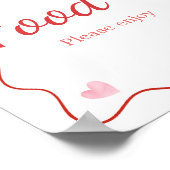 さくらんぼオントップピンクボウ赤ちゃんシャワーフード ポスター (角)