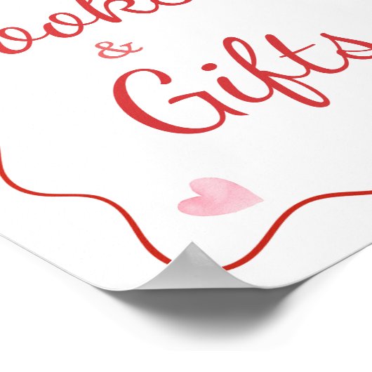 さくらんぼオントップピンクボウ赤ちゃんシャワー本とギフト ポスター (角)