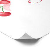 さくらんぼオントップピンクボウ赤ちゃんシャワー歓迎 ポスター (角)