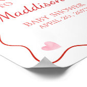 さくらんぼオントップピンクボウ赤ちゃんシャワー歓迎 ポスター (角)