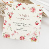 さくらんぼオントップピンクボウ赤ちゃんシャワー フェイバータグ