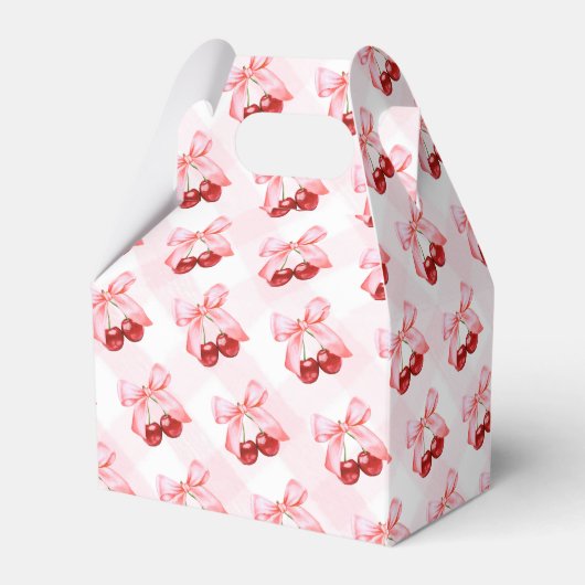 さくらんぼオントップピンクボウ赤ちゃんシャワー フェイバーボックス (裏面サイド)
