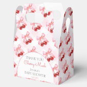 さくらんぼオントップピンクボウ赤ちゃんシャワー フェイバーボックス (オープン)