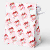 さくらんぼオントップピンクボウ赤ちゃんシャワー フェイバーボックス (裏面)