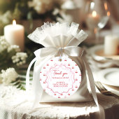 さくらんぼオントップピンクボウ赤ベビーガールシャワー フェイバータグ