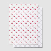 さくらんぼオントップピンクボウ赤ベビーガールシャワー ベラム紙招待状 (オフセット (招待状))