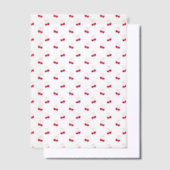 さくらんぼオントップピンクボウ赤ベビーガールシャワー ベラム紙招待状 (オフセット)