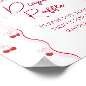 さくらんぼオントップピンクボウ赤ベビーガールシャワー ポスター (角)