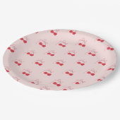 さくらんぼオントップピンクボウ ペーパープレート (アングル)