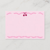 さくらんぼオントップピンクラッフルブライダルシャワーレジストリ エンクロージャーカード (裏面)